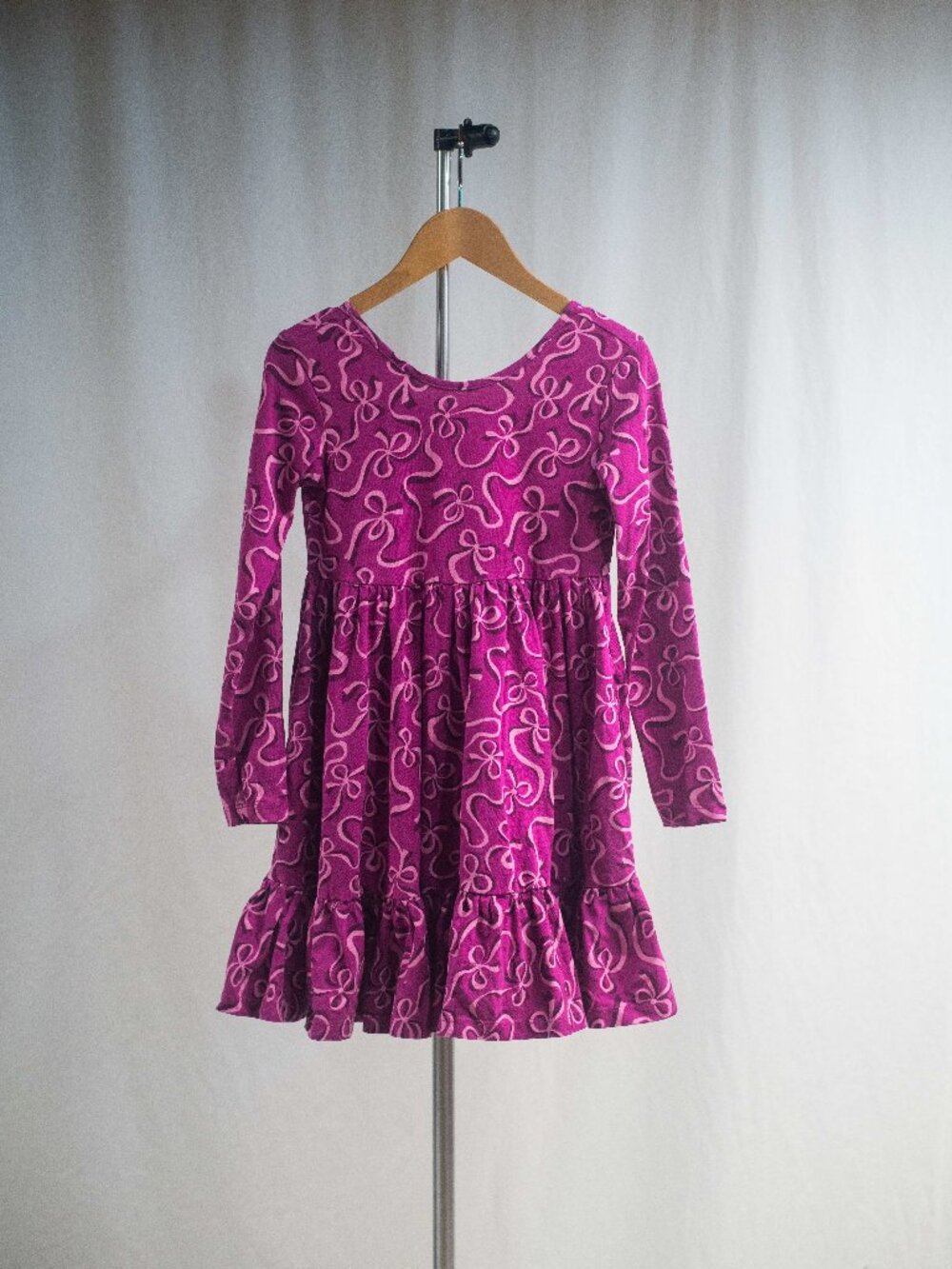 Hanna Andersson Printed Flutter Skater Dress in Color Peek A Bow On Pink Flambe